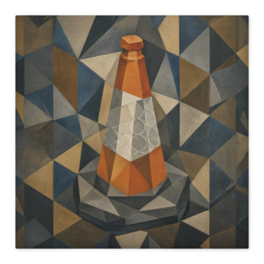 Cubist Traffic Cone cotton throw cushion cover - rubberchicken.studio