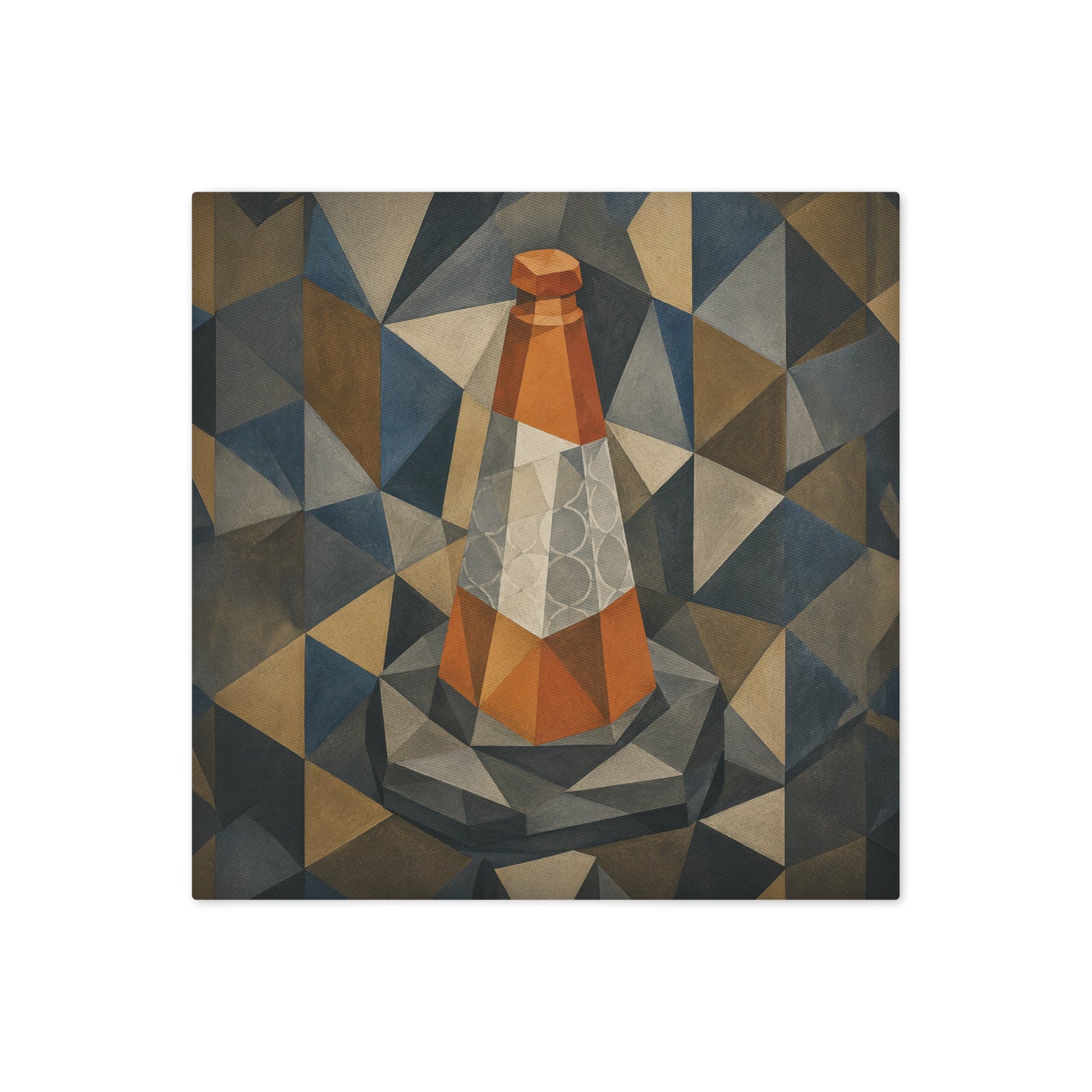 Cubist Traffic Cone cotton throw cushion cover - rubberchicken.studio