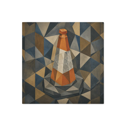 Cubist Traffic Cone cotton throw cushion cover - rubberchicken.studio