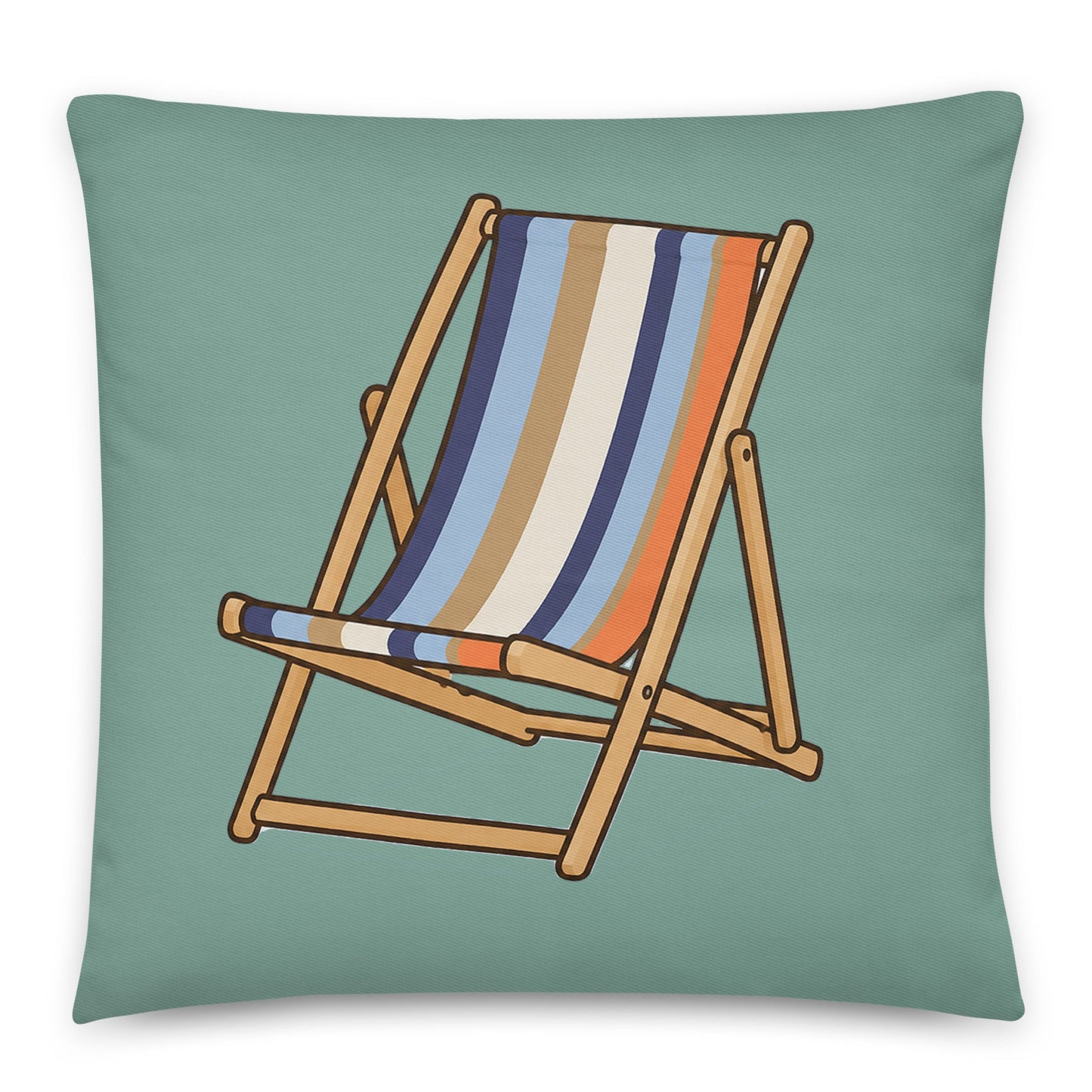 Deckchair - cotton cushion cover - rubberchicken.studio