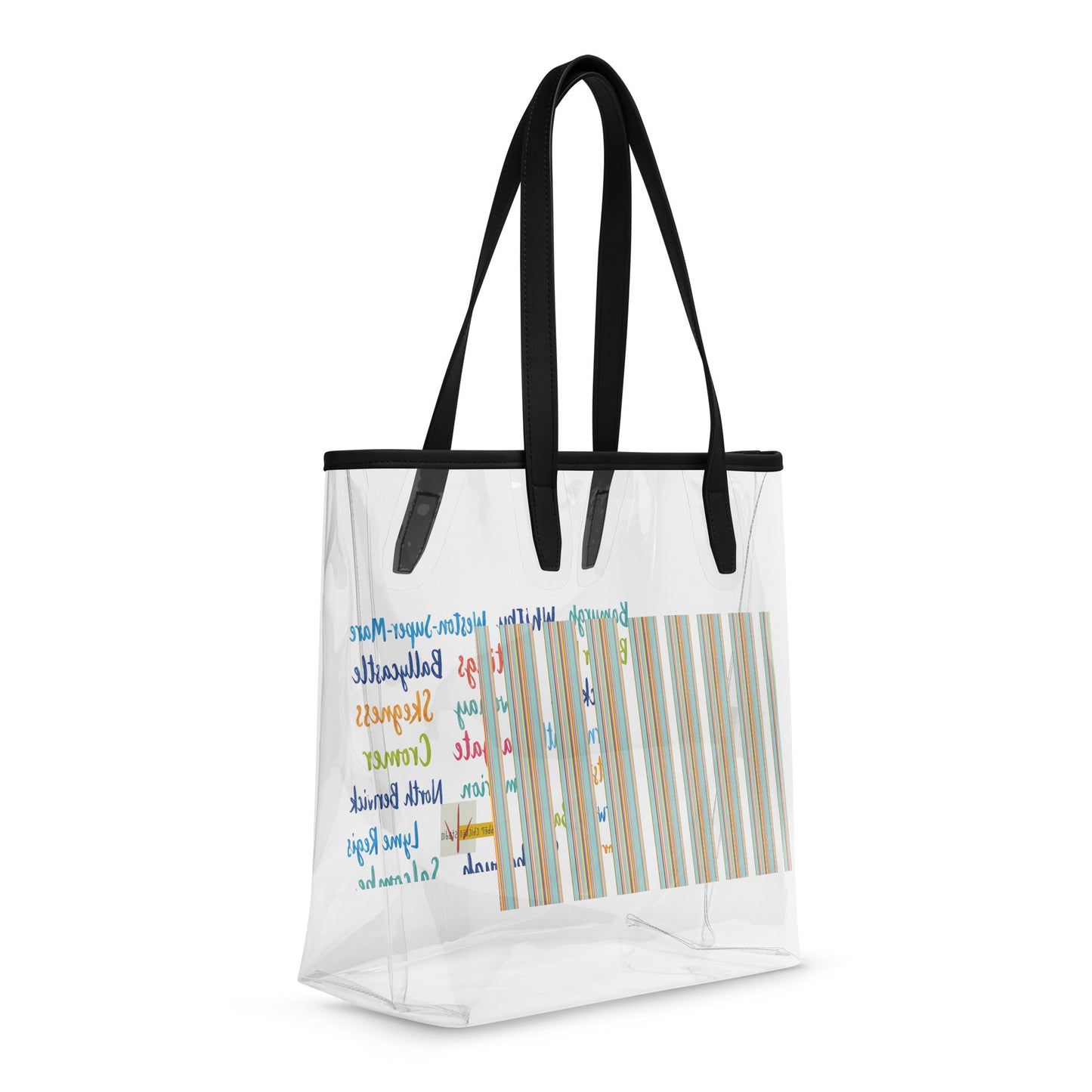 Deckchair Pattern and Seaside Towns clear tote bag - rubberchicken.studio