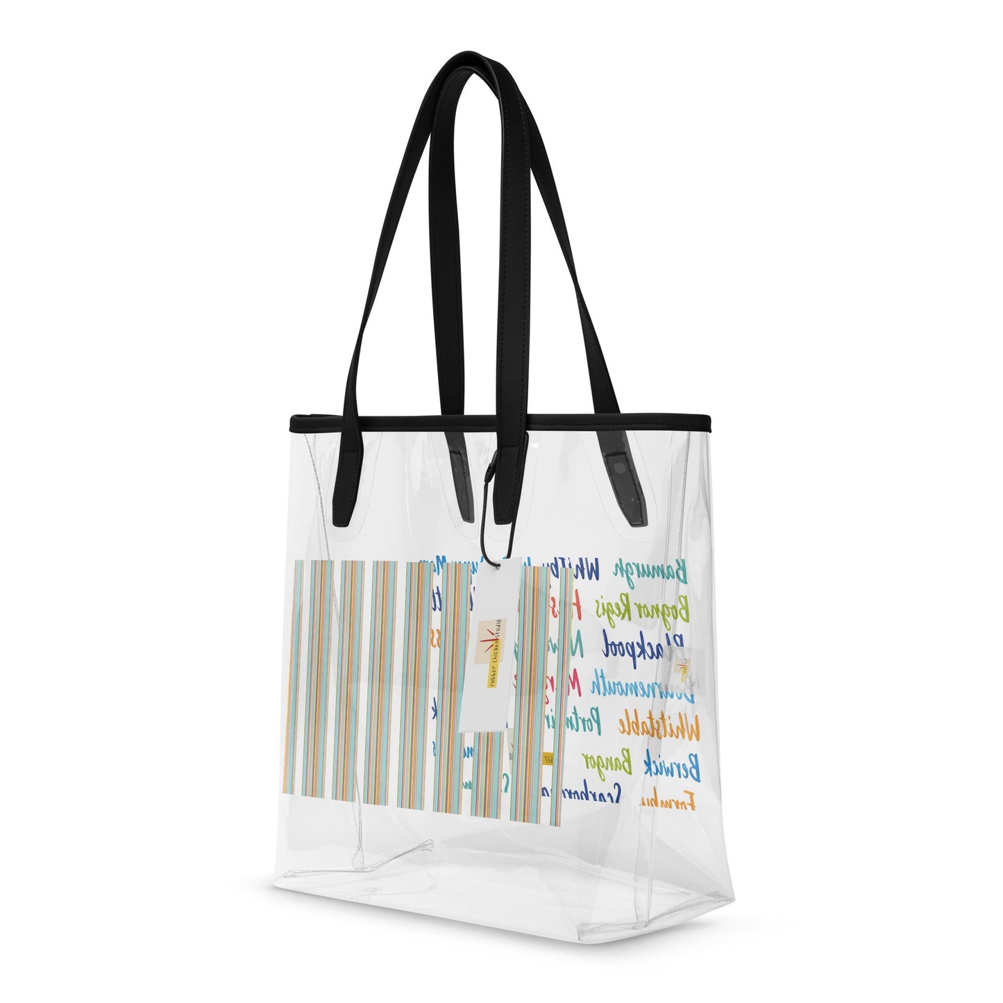 Deckchair Pattern and Seaside Towns clear tote bag - rubberchicken.studio