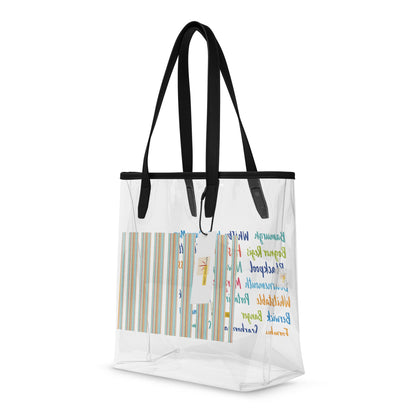 Deckchair Pattern and Seaside Towns clear tote bag - rubberchicken.studio