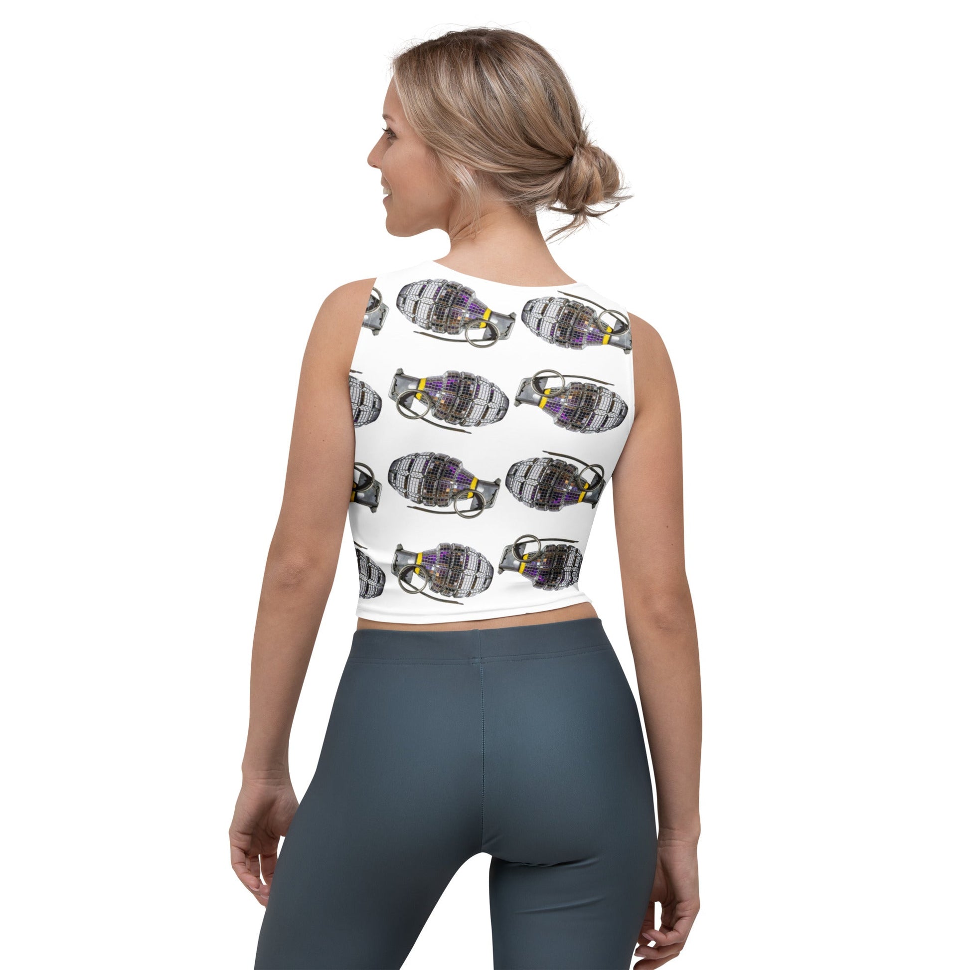 Disco Grenades sleeveless Crop Top - rubberchicken.studio