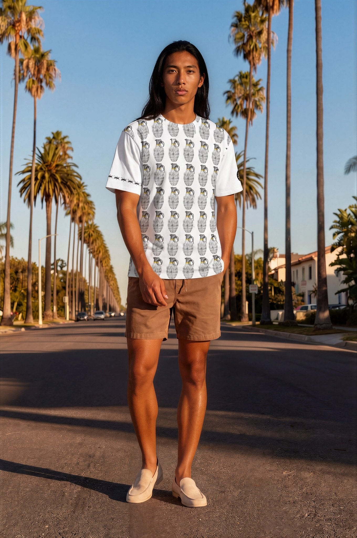 Disco Multi Grenades Oversized Cotton T-Shirt. - rubberchicken.studio