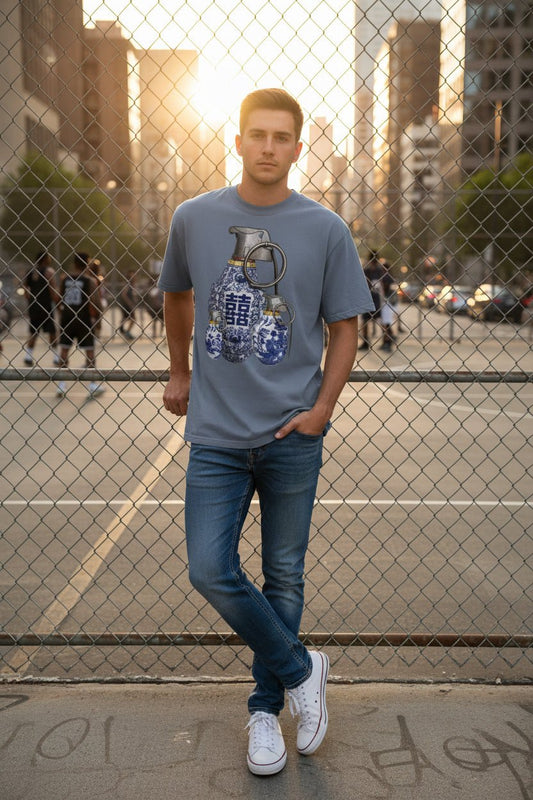 Double Happiness Trio Grenades T-Shirt - rubberchicken.studio