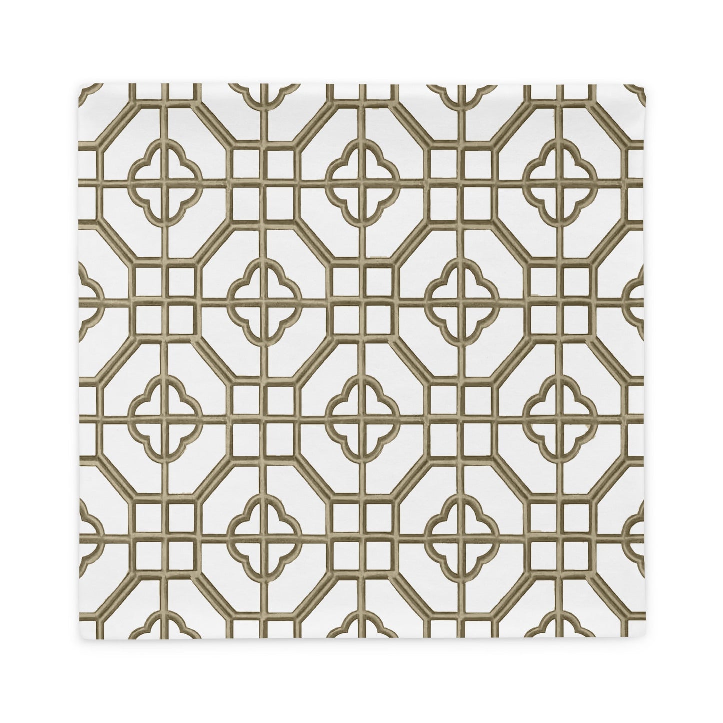 Gold & Sepia Oriental Trellis throw cushion cover - rubberchicken.studio