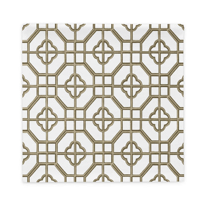 Gold & Sepia Oriental Trellis throw cushion cover - rubberchicken.studio