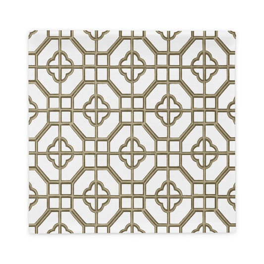 Gold & Sepia Oriental Trellis throw cushion cover - rubberchicken.studio