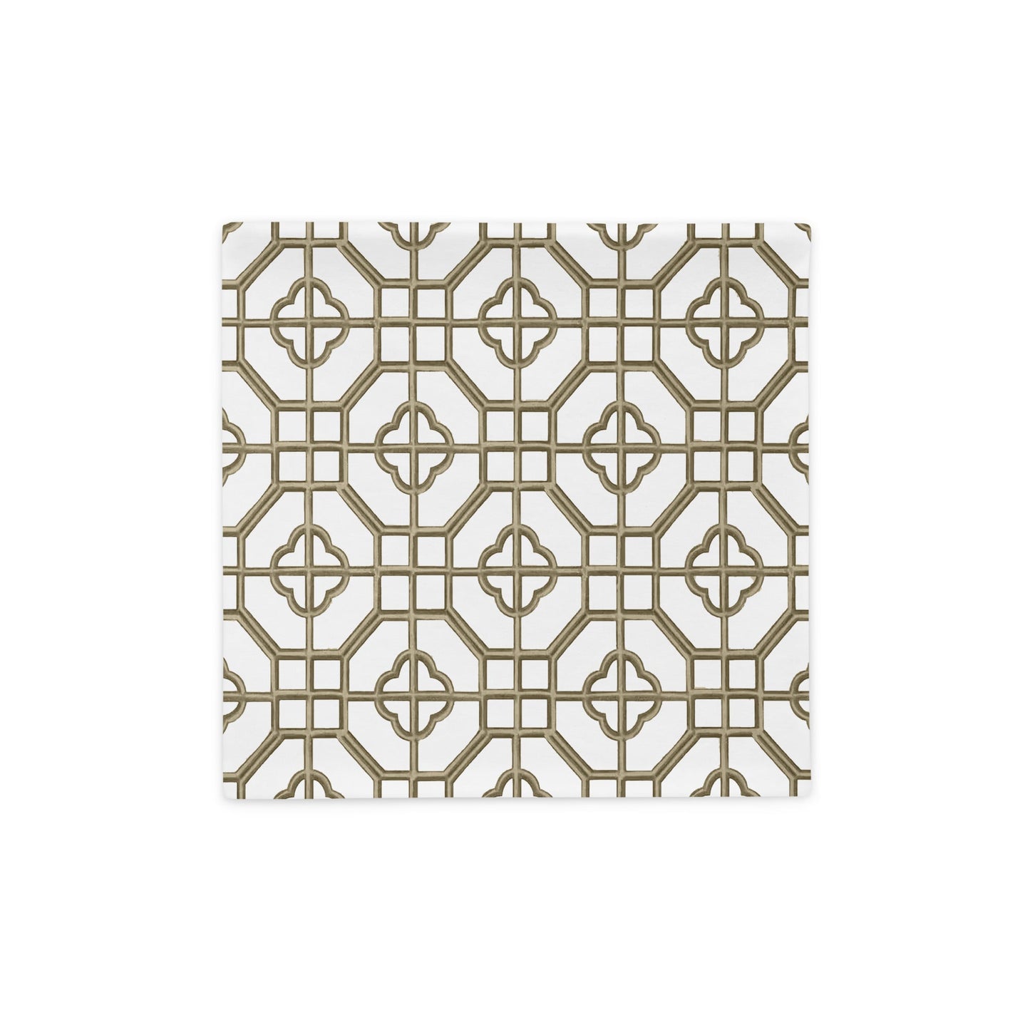 Gold & Sepia Oriental Trellis throw cushion cover - rubberchicken.studio