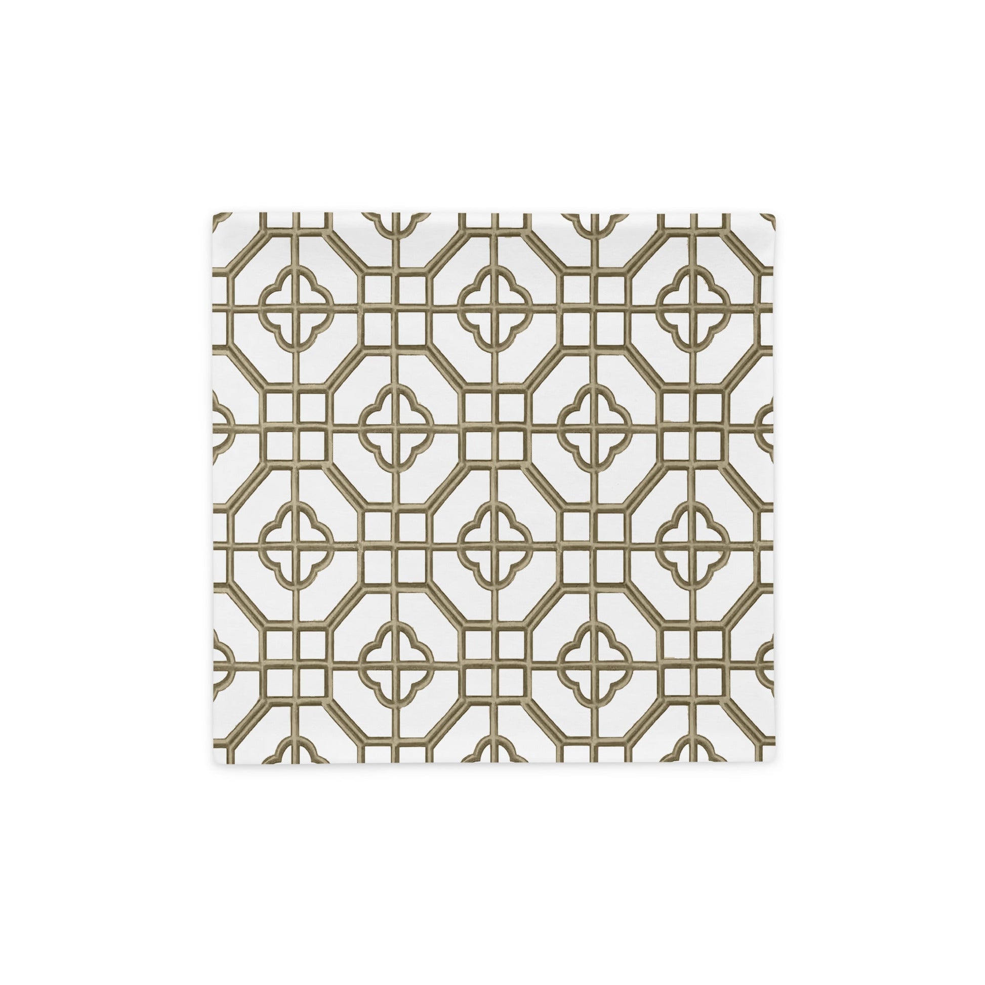 Gold & Sepia Oriental Trellis throw cushion cover - rubberchicken.studio