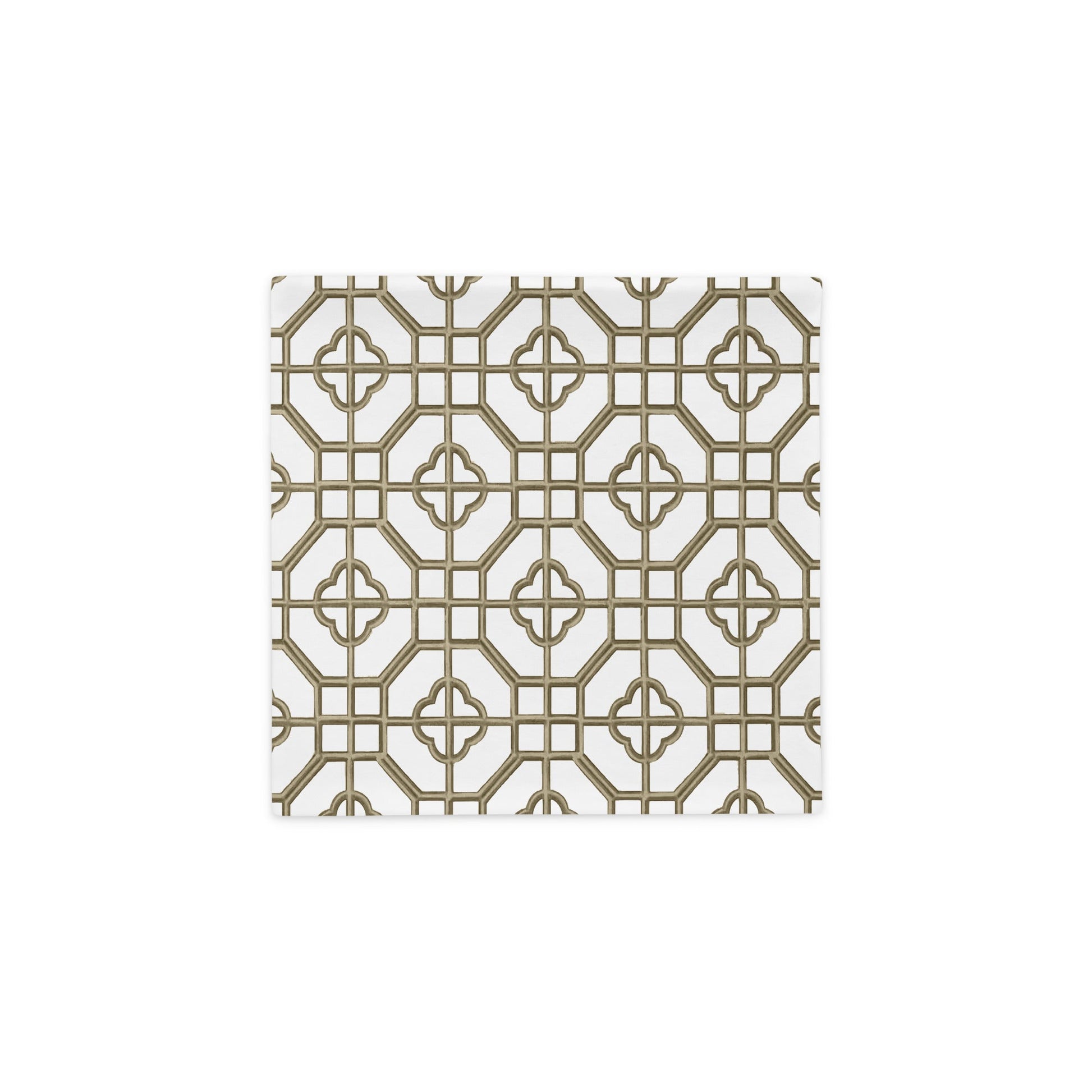 Gold & Sepia Oriental Trellis throw cushion cover - rubberchicken.studio
