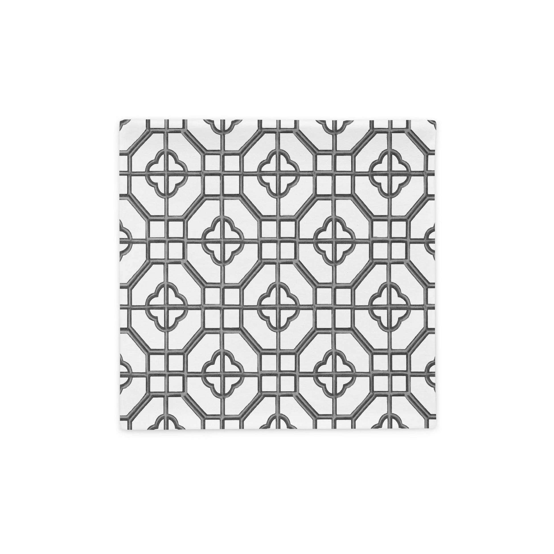 Gold & Sepia Oriental Trellis throw cushion cover - rubberchicken.studio