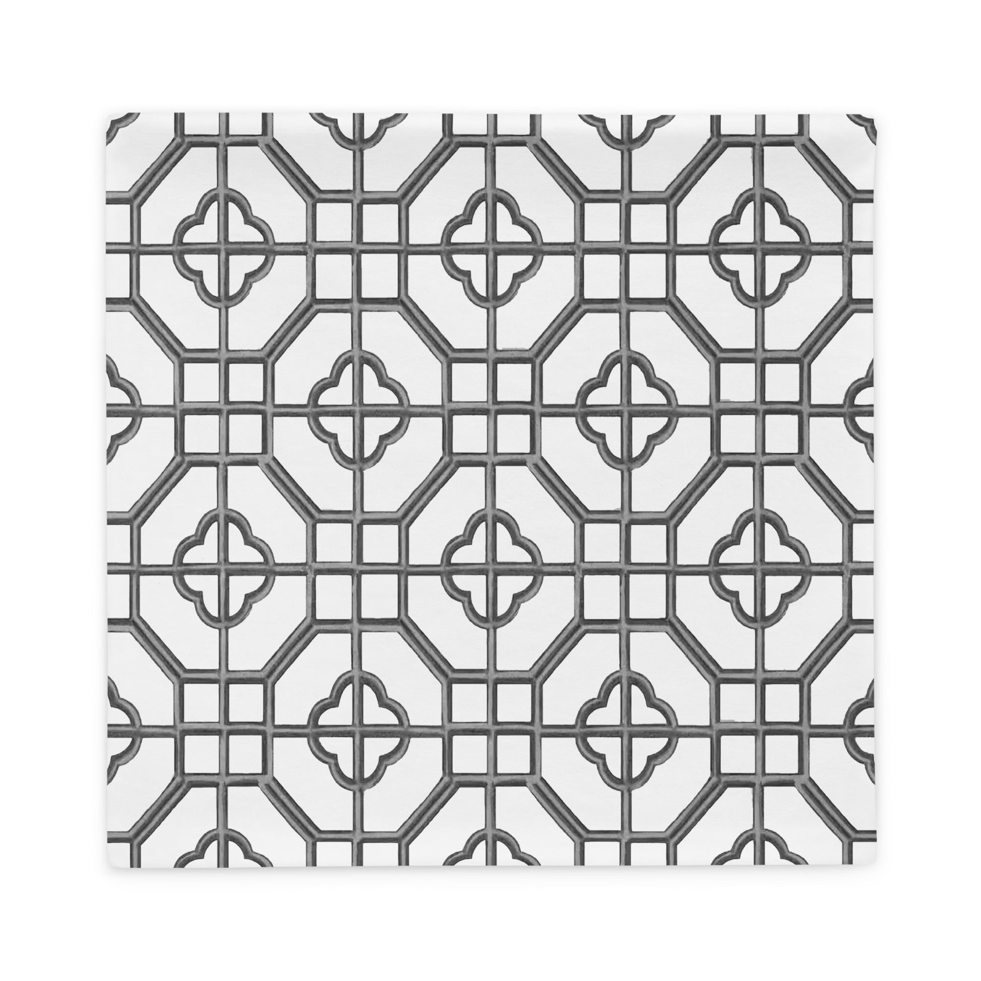 Gold & Sepia Oriental Trellis throw cushion cover - rubberchicken.studio