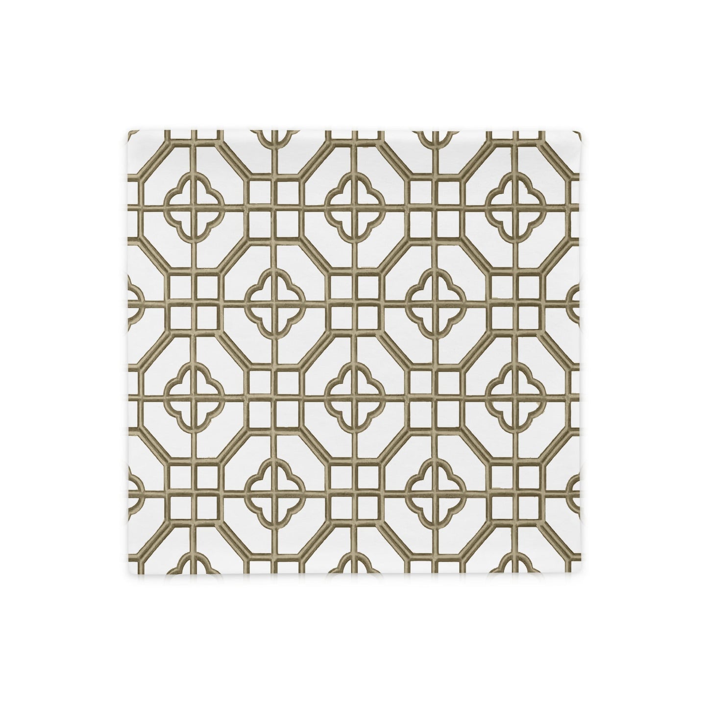 Gold & Sepia Oriental Trellis throw cushion cover - rubberchicken.studio