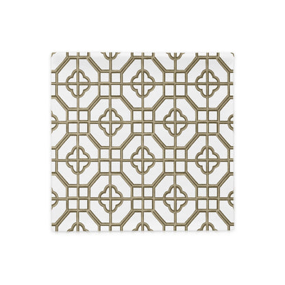 Gold & Sepia Oriental Trellis throw cushion cover - rubberchicken.studio