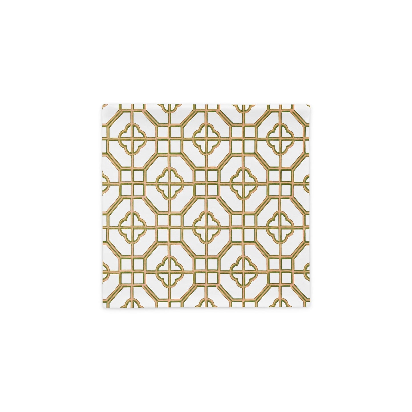Golden Jade Oriental Trellis throw cushion cover - rubberchicken.studio