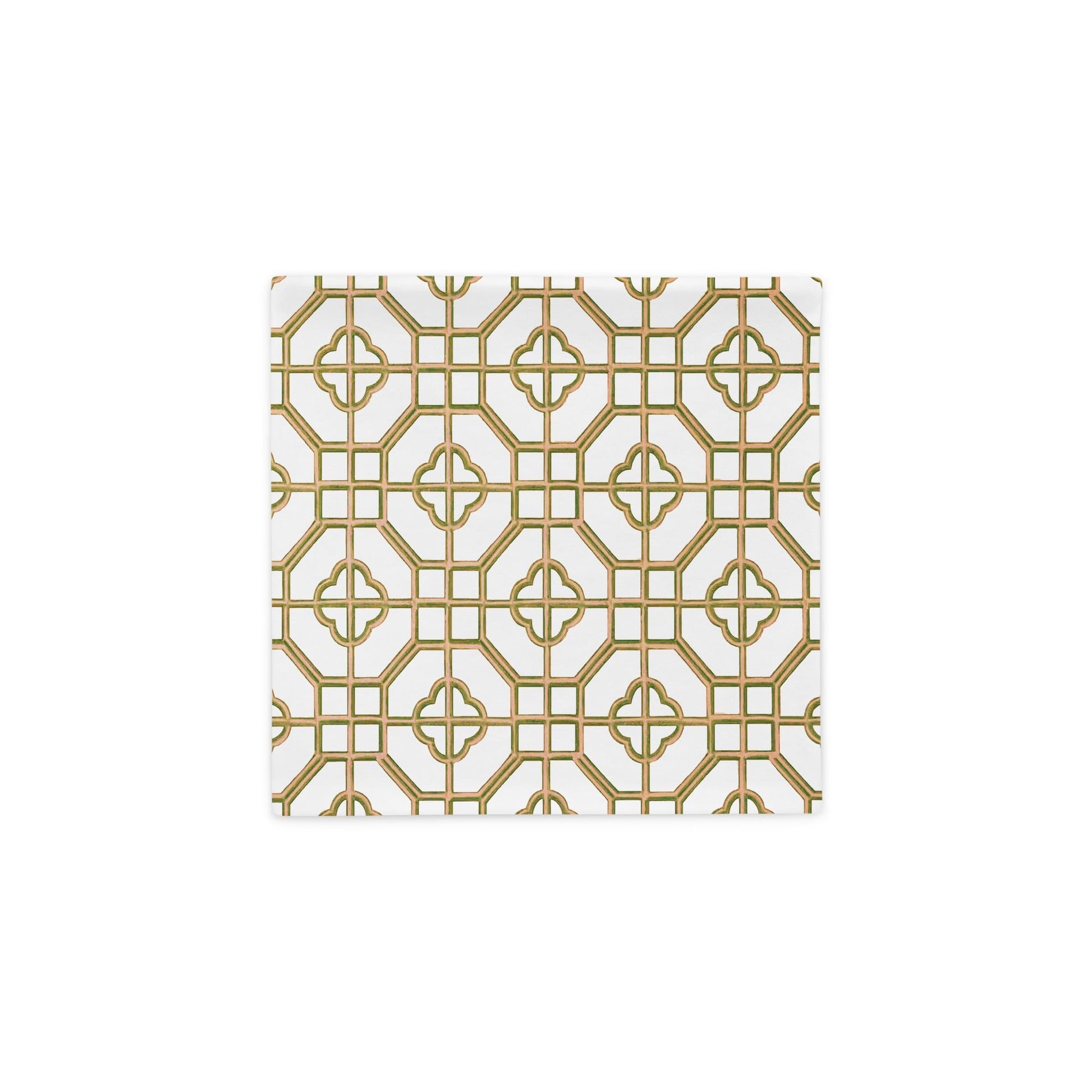 Golden Jade Oriental Trellis throw cushion cover - rubberchicken.studio