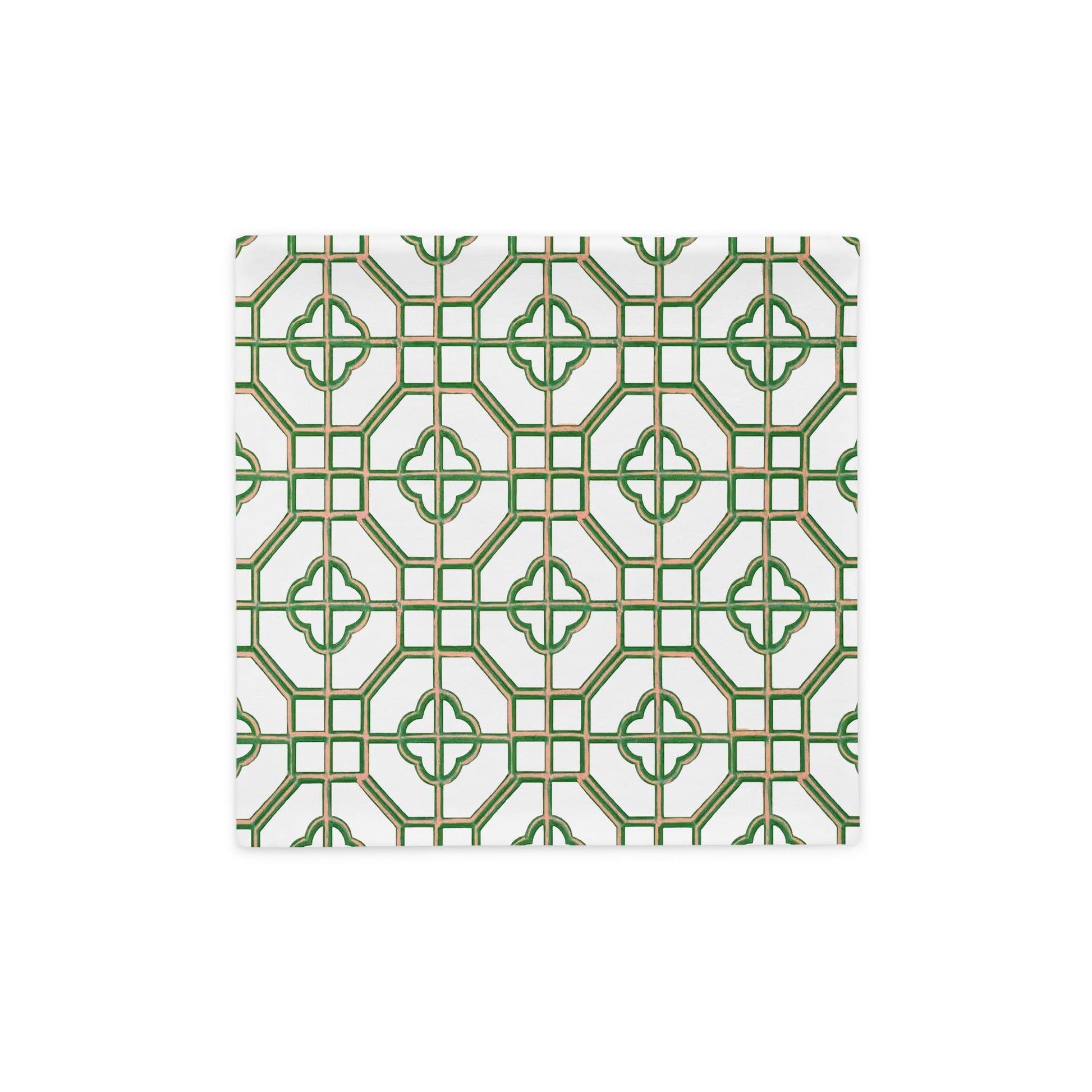 Golden Jade Oriental Trellis throw cushion cover - rubberchicken.studio