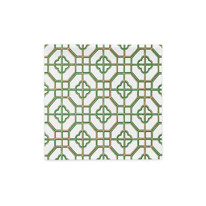 Golden Jade Oriental Trellis throw cushion cover - rubberchicken.studio