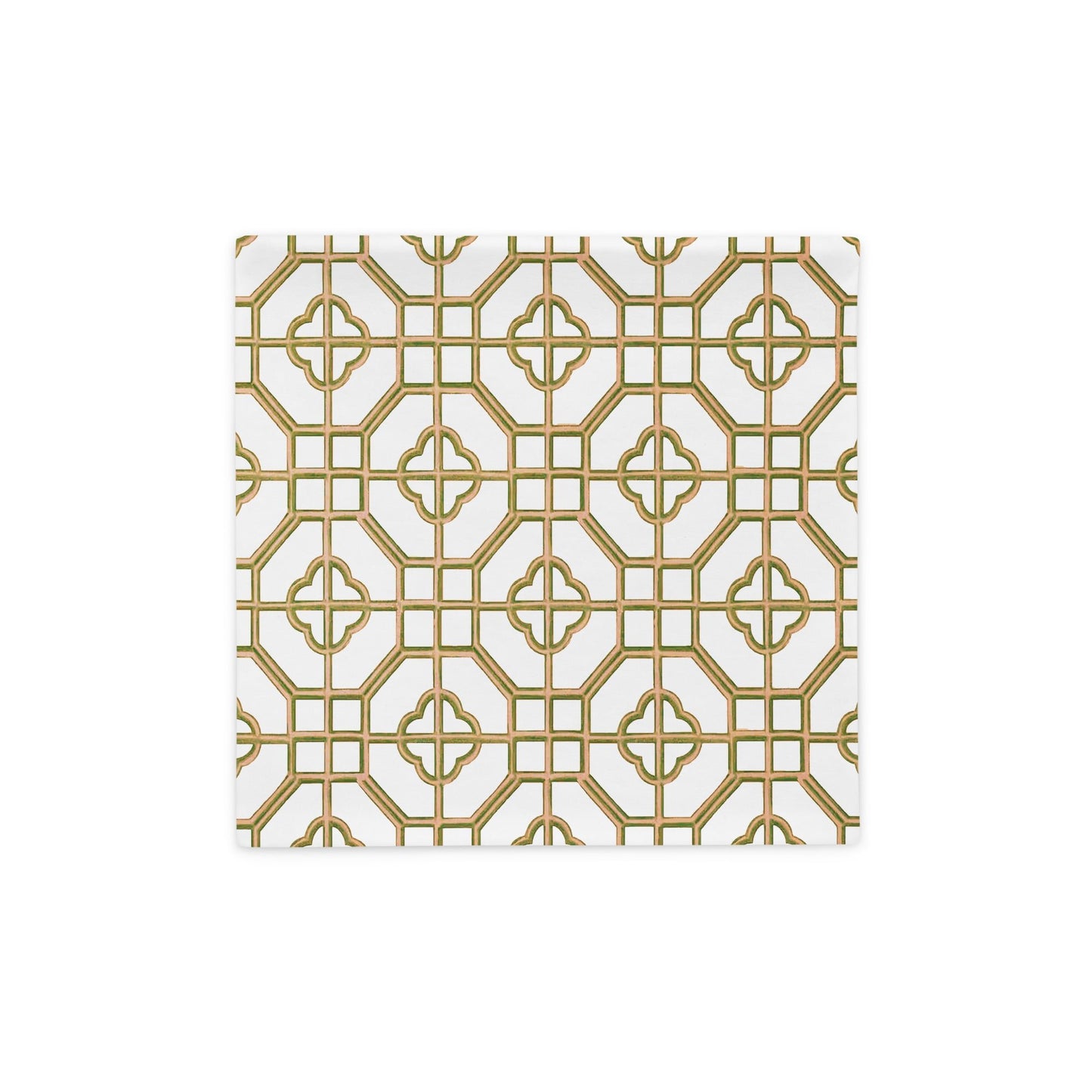 Golden Jade Oriental Trellis throw cushion cover - rubberchicken.studio