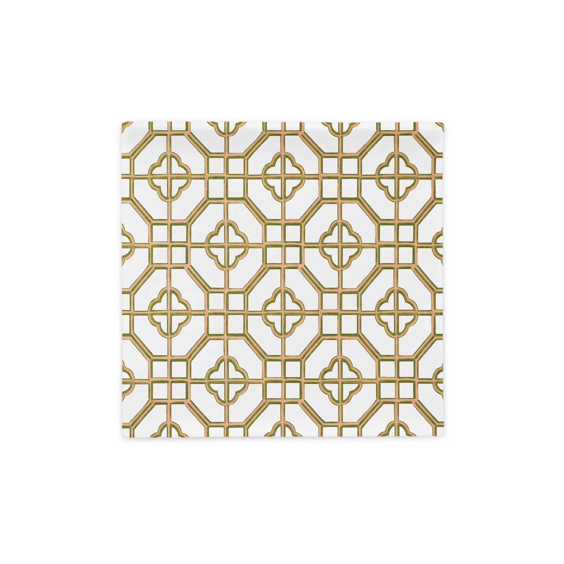 Golden Jade Oriental Trellis throw cushion cover - rubberchicken.studio