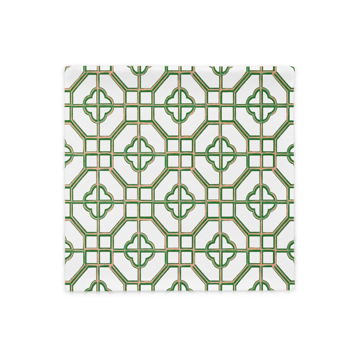 Golden Jade Oriental Trellis throw cushion cover - rubberchicken.studio