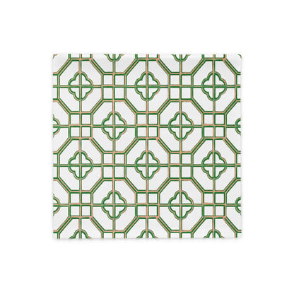 Golden Jade Oriental Trellis throw cushion cover - rubberchicken.studio
