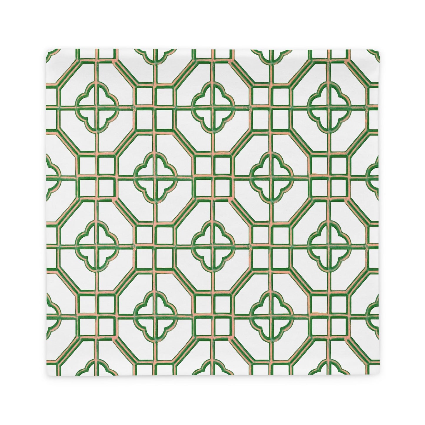 Golden Jade Oriental Trellis throw cushion cover - rubberchicken.studio