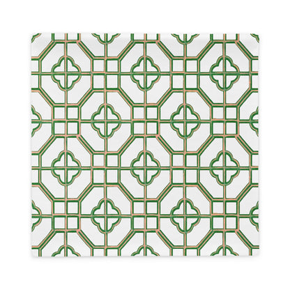 Golden Jade Oriental Trellis throw cushion cover - rubberchicken.studio