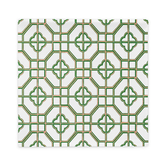 Golden Jade Oriental Trellis throw cushion cover - rubberchicken.studio