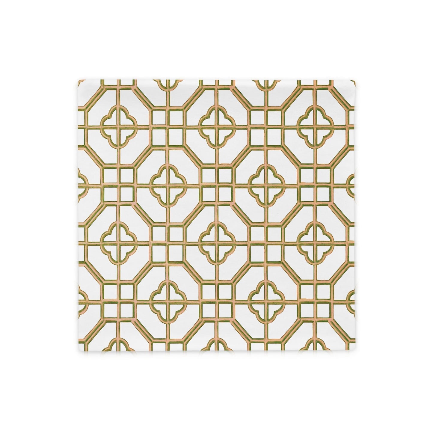 Golden Jade Oriental Trellis throw cushion cover - rubberchicken.studio