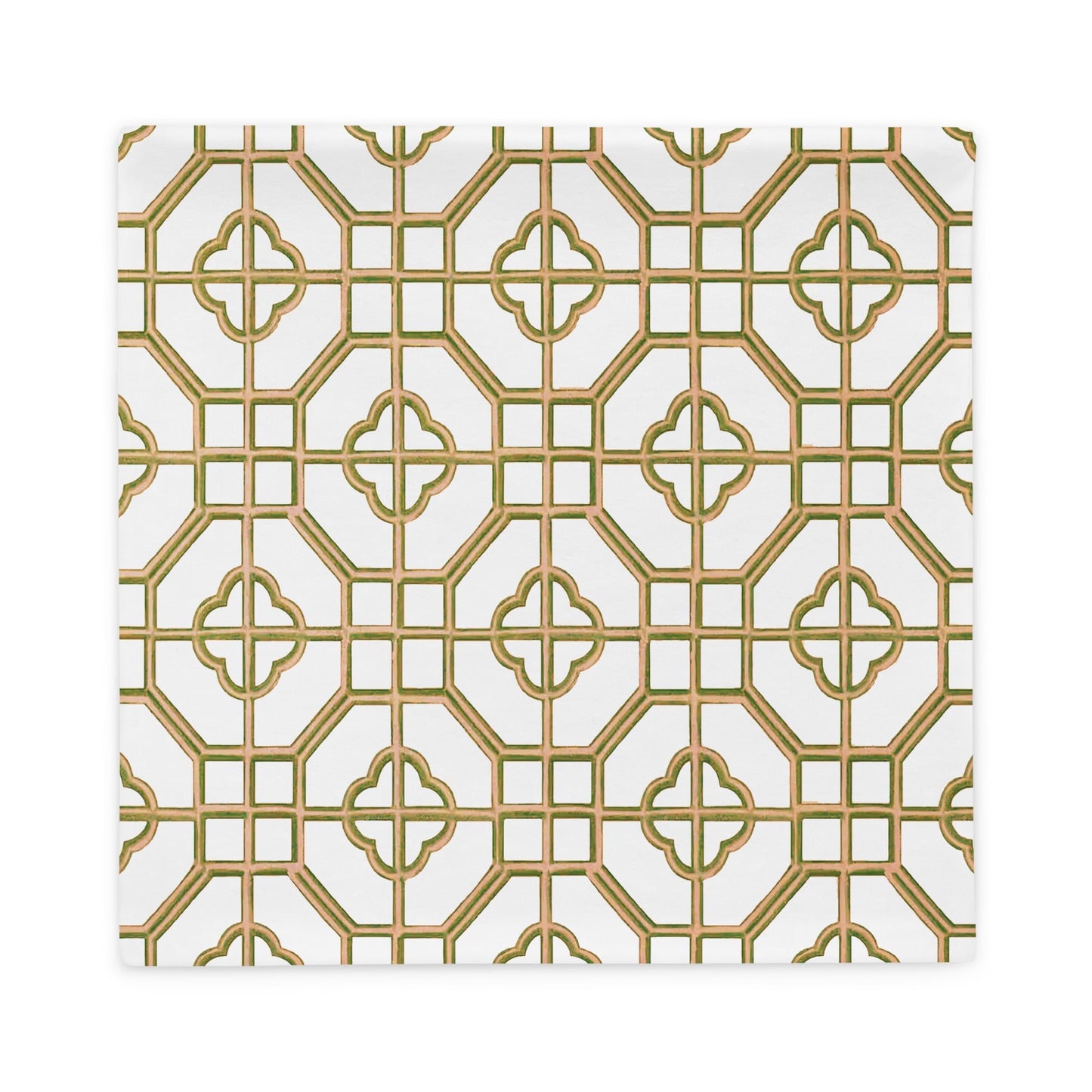 Golden Jade Oriental Trellis throw cushion cover - rubberchicken.studio