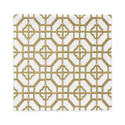 Golden Jade Oriental Trellis throw cushion cover - rubberchicken.studio