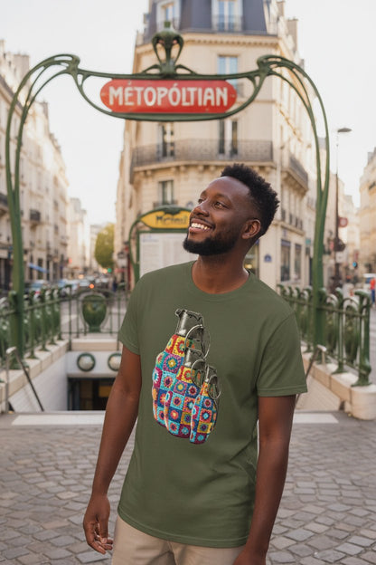 Granny Squares Grenades Trio T-Shirt - rubberchicken.studio