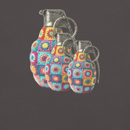 Granny Squares Grenades Trio T-Shirt - rubberchicken.studio