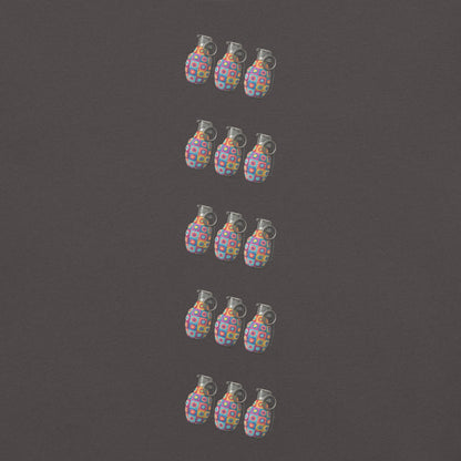 Granny Squares Grenades Trio T-Shirt - rubberchicken.studio