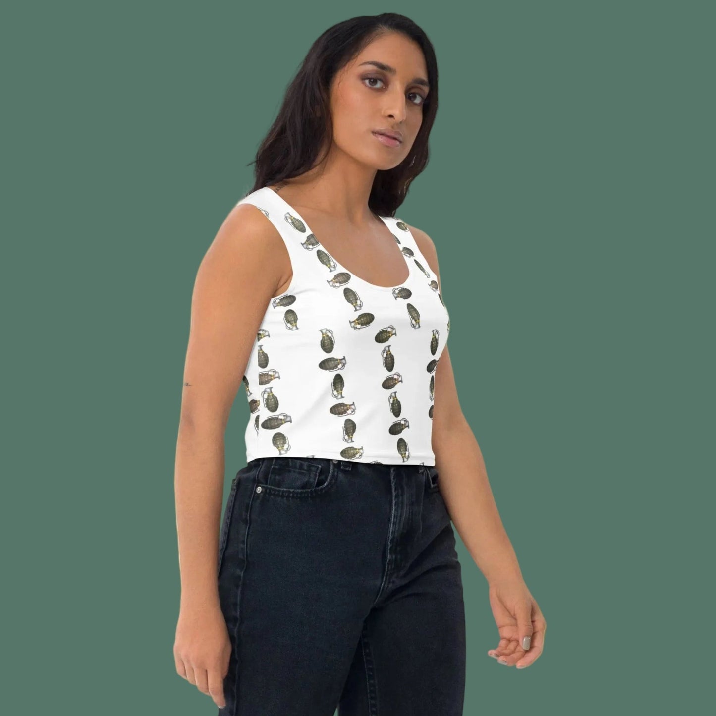 Green Grenades Crop Top - rubberchicken.studio