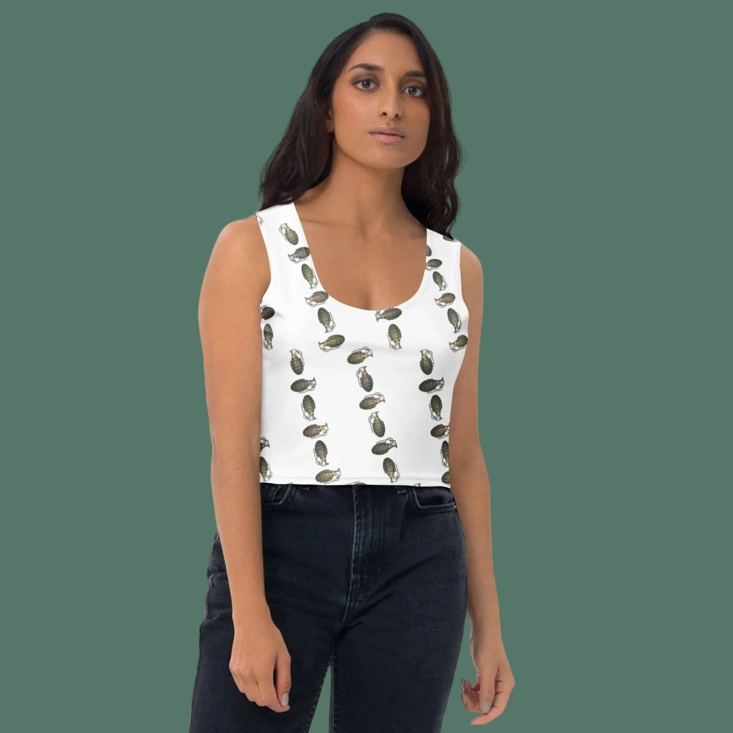 Green Grenades Crop Top - rubberchicken.studio