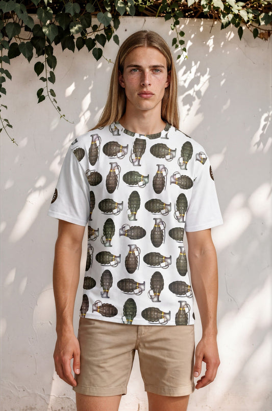 Green Grenades Oversized Cotton T-Shirt - rubberchicken.studio