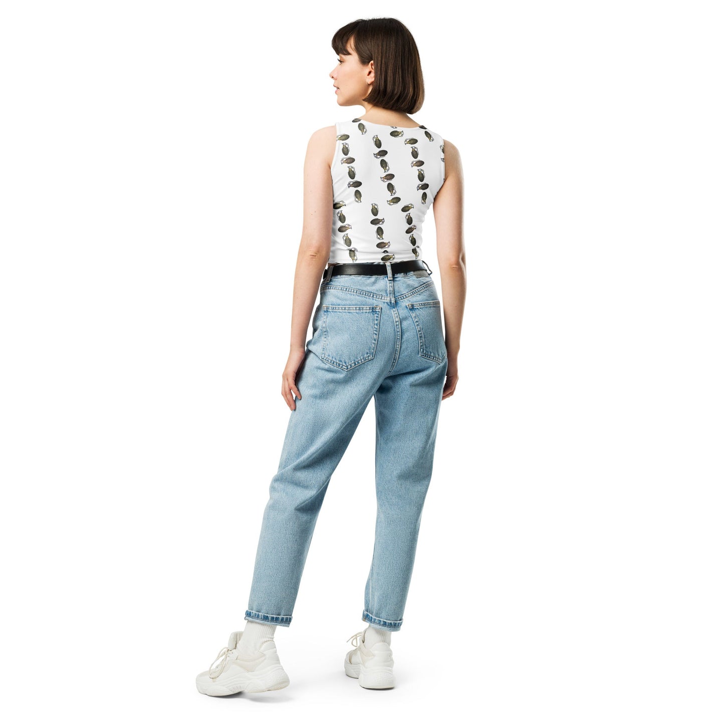 Green Grenades sleeveless Crop Top - rubberchicken.studio