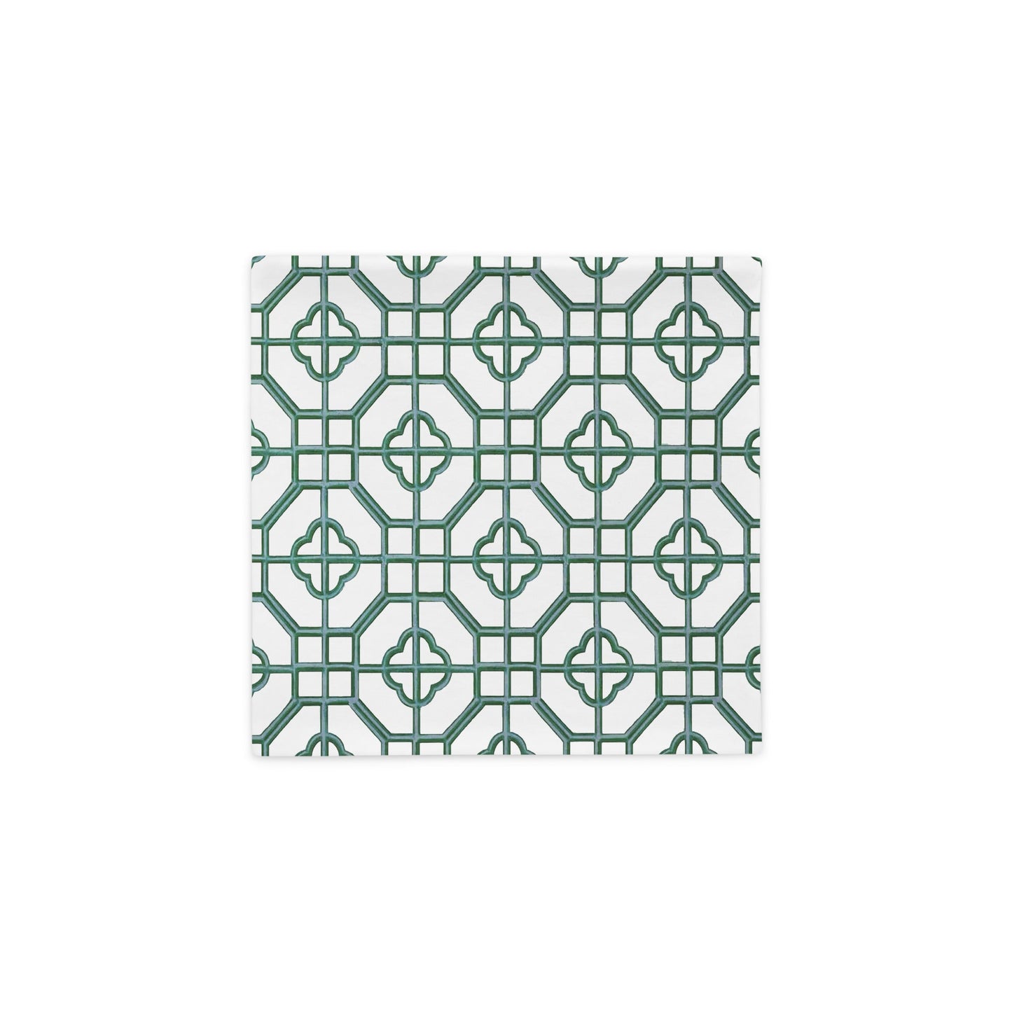 Jade & Celadon Oriental Trellis throw cushion cover - rubberchicken.studio