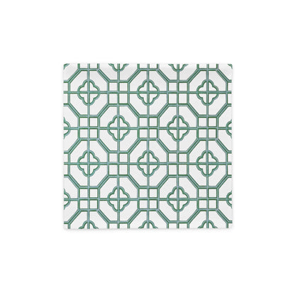 Jade & Celadon Oriental Trellis throw cushion cover - rubberchicken.studio