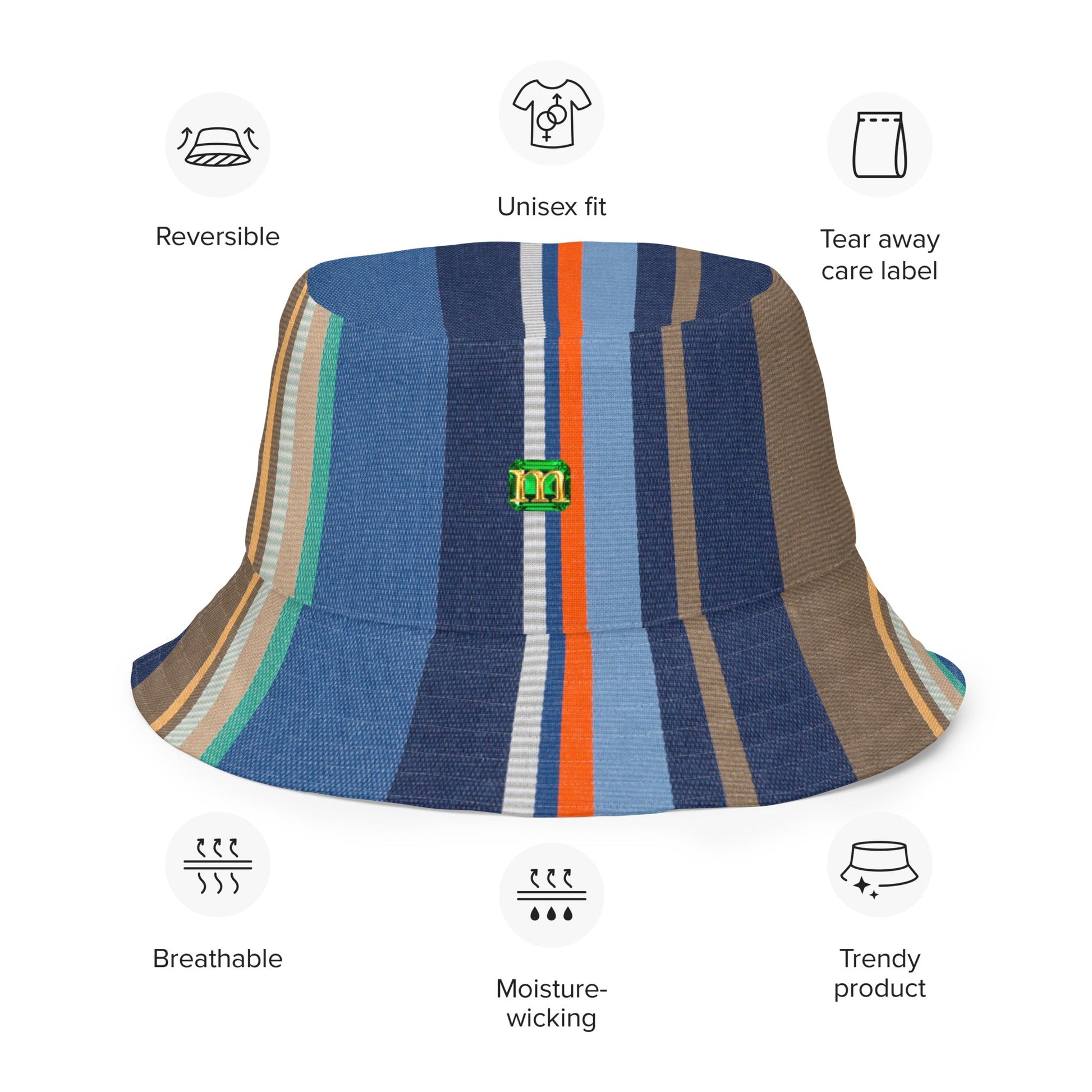 Llandudno - Reversible Bucket Hat by Mollie - rubberchicken.studio
