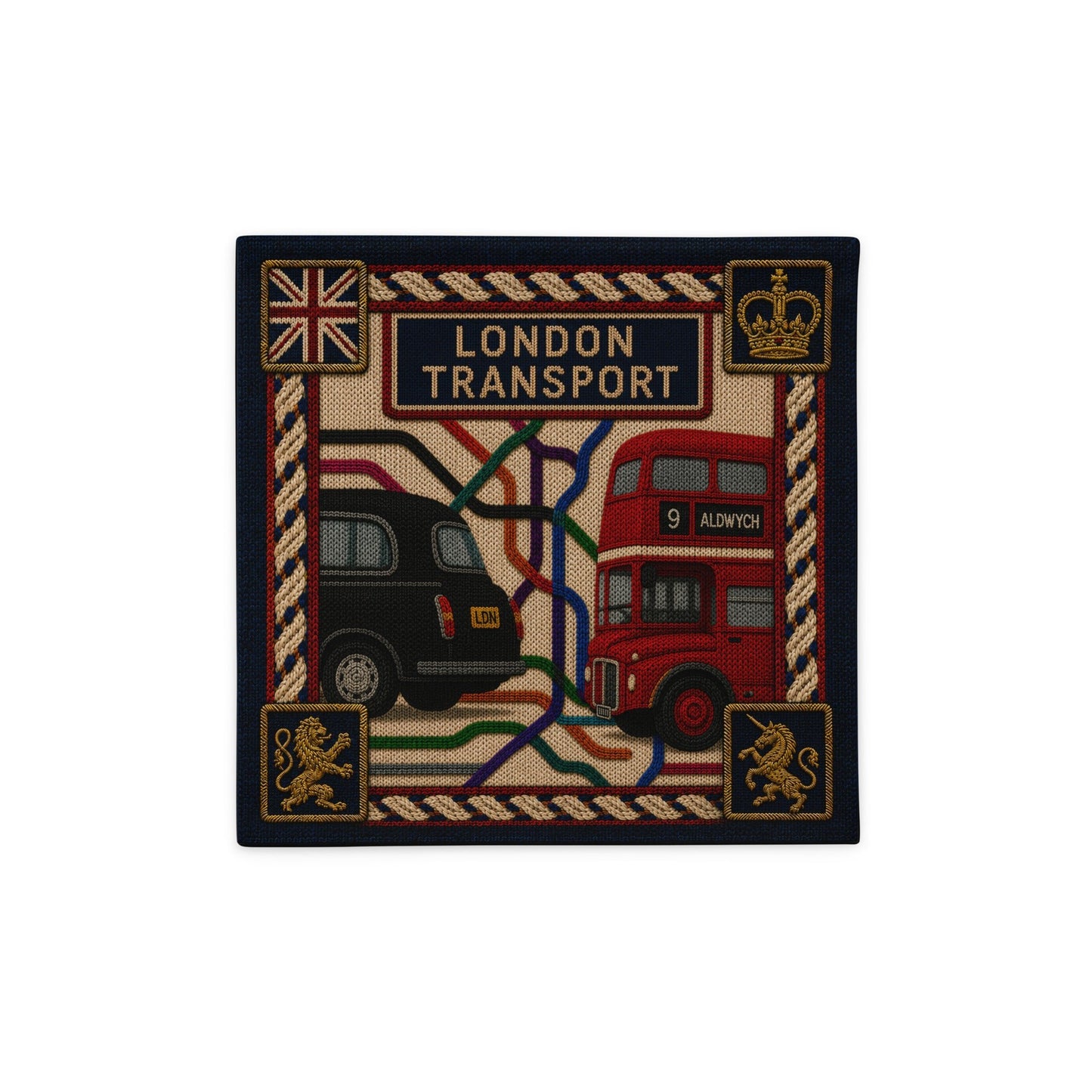 London's Transport throw cushion cover - rubberchicken.studio