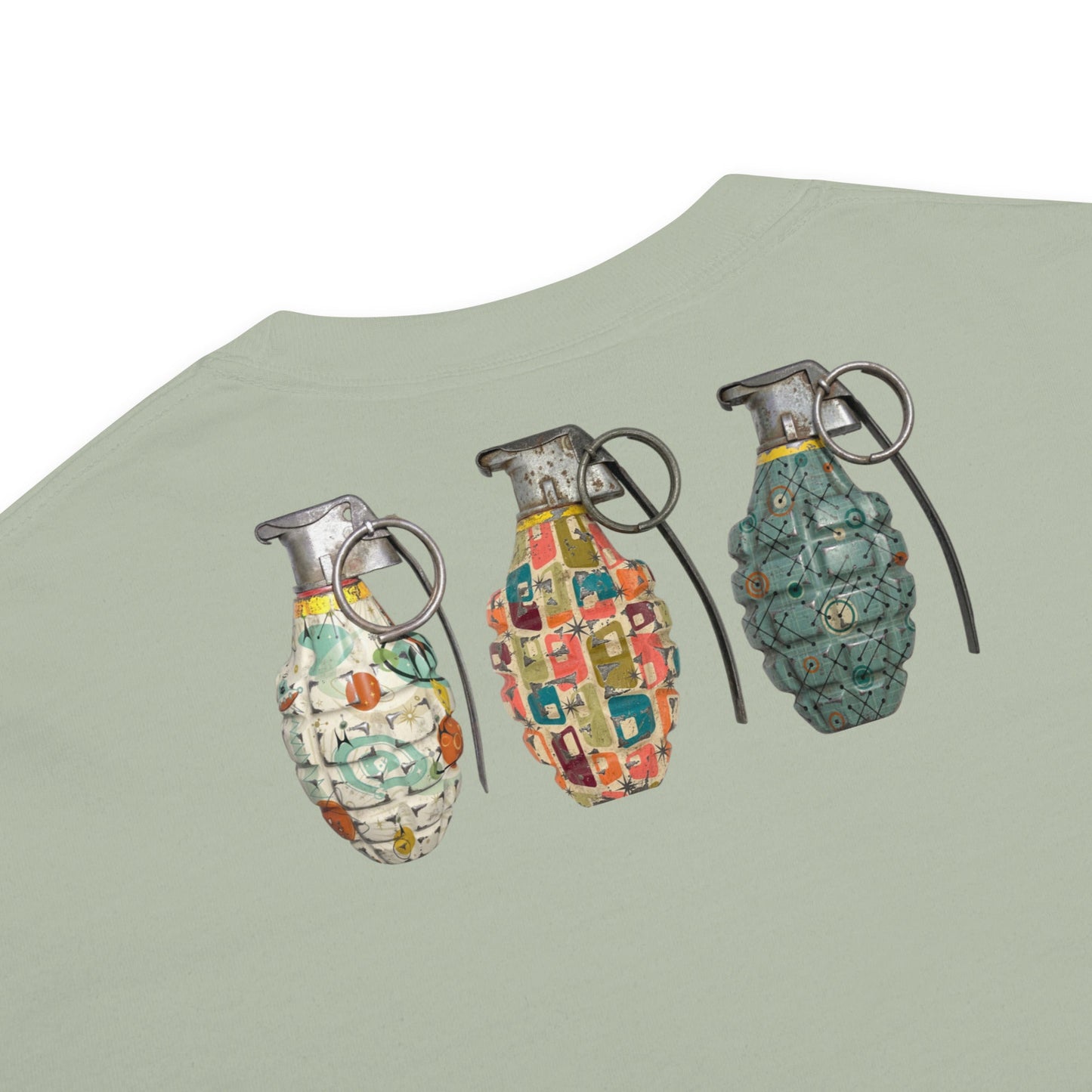 Mid-Century Grenades Trio T-Shirt - rubberchicken.studio