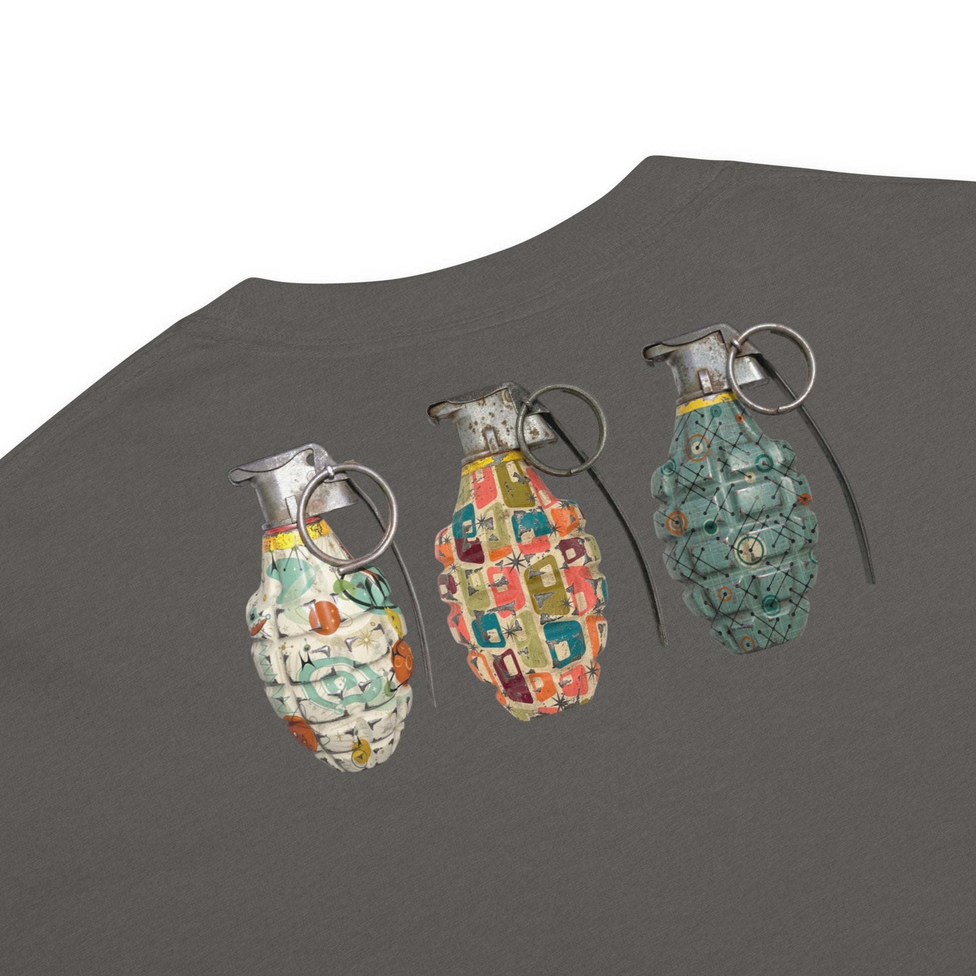 Mid-Century Grenades Trio T-Shirt - rubberchicken.studio