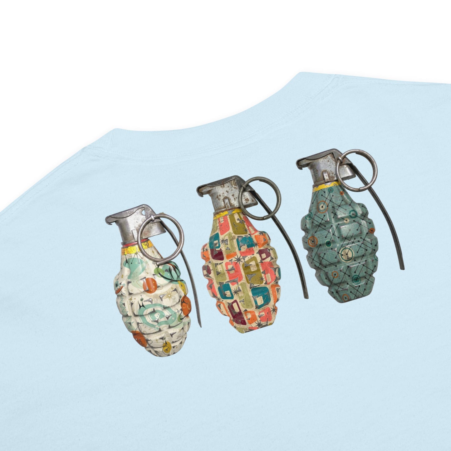 Mid-Century Grenades Trio T-Shirt - rubberchicken.studio