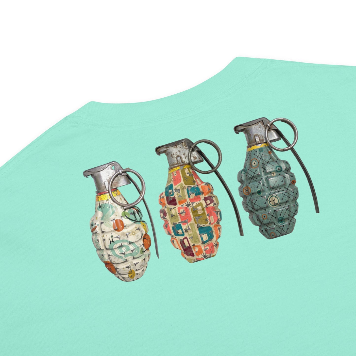 Mid-Century Grenades Trio T-Shirt - rubberchicken.studio