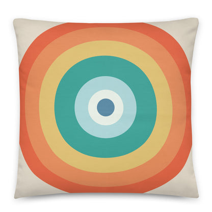 Moonrise - Sunshine yellows, sea greens and soft blues cotton cushion cover - rubberchicken.studio